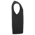Black - Side - Russell Collection Mens Cotton Acrylic V Neck Sleeveless Sweatshirt