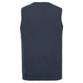 French Navy - Back - Russell Collection Mens Cotton Acrylic V Neck Sleeveless Sweatshirt