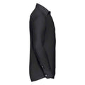 Black - Side - Russell Collection Mens Oxford Tailored Long-Sleeved Formal Shirt