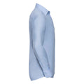 Oxford Blue - Side - Russell Collection Mens Oxford Tailored Long-Sleeved Formal Shirt