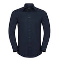 Bright Navy - Front - Russell Collection Mens Oxford Tailored Long-Sleeved Formal Shirt