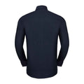 Bright Navy - Back - Russell Collection Mens Oxford Tailored Long-Sleeved Formal Shirt