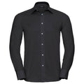 Black - Front - Russell Collection Mens Oxford Tailored Long-Sleeved Formal Shirt