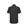 Black - Back - Russell Collection Mens Oxford Tailored Short-Sleeved Shirt