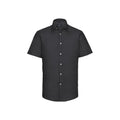 Black - Front - Russell Collection Mens Oxford Tailored Short-Sleeved Shirt