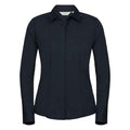 French Navy - Front - Russell Collection Womens-Ladies Poplin Fitted Long-Sleeved Formal Shirt