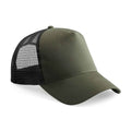 Olive-Black - Front - Beechfield Unisex Adult Snapback Trucker Cap