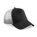 Black-Grey - Front - Beechfield Unisex Adult Snapback Trucker Cap