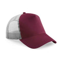 Burgundy-Grey - Front - Beechfield Unisex Adult Snapback Trucker Cap