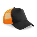 Black-Orange - Front - Beechfield Unisex Adult Snapback Trucker Cap