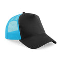 Black-Surf Blue - Front - Beechfield Unisex Adult Snapback Trucker Cap