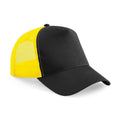 Black-Yellow - Front - Beechfield Unisex Adult Snapback Trucker Cap