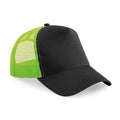 Black-Lime Green - Front - Beechfield Unisex Adult Snapback Trucker Cap