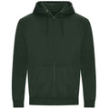 Bottle Green - Front - PRO RTX Mens Full Zip Hoodie