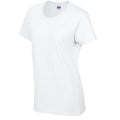 White - Side - Gildan Womens-Ladies Heavy T-Shirt