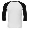 White-Black - Back - Canvas Unisex Adult 3-4 Sleeve Baseball T-Shirt