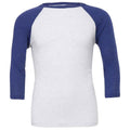 White-Navy - Front - Canvas Unisex Adult 3-4 Sleeve Baseball T-Shirt