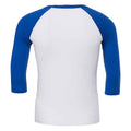 White-Royal Blue - Back - Canvas Unisex Adult 3-4 Sleeve Baseball T-Shirt