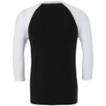 Black-White - Back - Canvas Unisex Adult 3-4 Sleeve Baseball T-Shirt