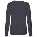 Deep Navy - Back - Fruit of the Loom Womens-Ladies Lightweight Lady Fit Raglan Sweatshirt