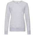 Heather Grey - Front - Fruit of the Loom Womens-Ladies Lightweight Lady Fit Raglan Sweatshirt