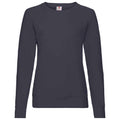 Deep Navy - Front - Fruit of the Loom Womens-Ladies Lightweight Lady Fit Raglan Sweatshirt