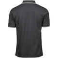 Dark Grey-White - Back - Tee Jays Mens Tipped Stretch Polo Shirt