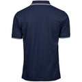 Navy-White - Back - Tee Jays Mens Tipped Stretch Polo Shirt