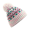 Sherbert Dip - Front - Beechfield Unisex Adult Blizzard Geometric Bobble Beanie