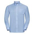 Oxford Blue - Front - Russell Collection Mens Oxford Easy-Care Long-Sleeved Formal Shirt