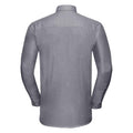 Silver - Back - Russell Collection Mens Oxford Easy-Care Long-Sleeved Formal Shirt