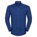 Bright Royal Blue - Front - Russell Collection Mens Oxford Easy-Care Long-Sleeved Formal Shirt