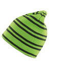 Lime-Grey - Back - Result Unisex Adult Team Reversible Beanie