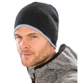 Black-Grey - Back - Result Unisex Adult Reversible Fashion Beanie