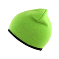 Lime-Black - Back - Result Unisex Adult Reversible Fashion Beanie