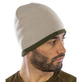 Stone-Olive - Back - Result Unisex Adult Reversible Fashion Beanie