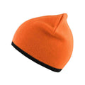 Bright Orange-Black - Back - Result Unisex Adult Reversible Fashion Beanie