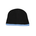 Black-Sky Blue - Back - Result Unisex Adult Reversible Fashion Beanie