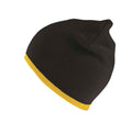 Black-Yellow - Back - Result Unisex Adult Reversible Fashion Beanie