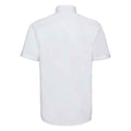 White - Back - Russell Collection Mens Oxford Easy-Care Short-Sleeved Formal Shirt