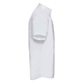White - Side - Russell Collection Mens Oxford Easy-Care Short-Sleeved Formal Shirt
