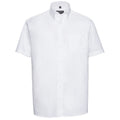 White - Front - Russell Collection Mens Oxford Easy-Care Short-Sleeved Formal Shirt