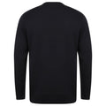 Navy - Back - Henbury Mens Cotton Acrylic Crew Neck Sweatshirt