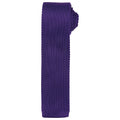 Purple - Front - Premier Unisex Adult Slim Knitted Tie
