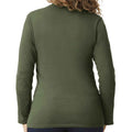 Military Green - Back - Gildan Unisex Adult Softstyle Plain Long-Sleeved T-Shirt