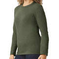 Military Green - Side - Gildan Unisex Adult Softstyle Plain Long-Sleeved T-Shirt