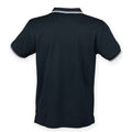 Navy-White - Back - Henbury Mens CoolPlus Tipped Polo Shirt