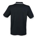 Black-White - Back - Henbury Mens CoolPlus Tipped Polo Shirt