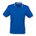 Royal Blue-White - Front - Henbury Mens CoolPlus Tipped Polo Shirt