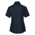 Bright Navy - Back - Russell Collection Womens-Ladies Oxford Short-Sleeved Shirt